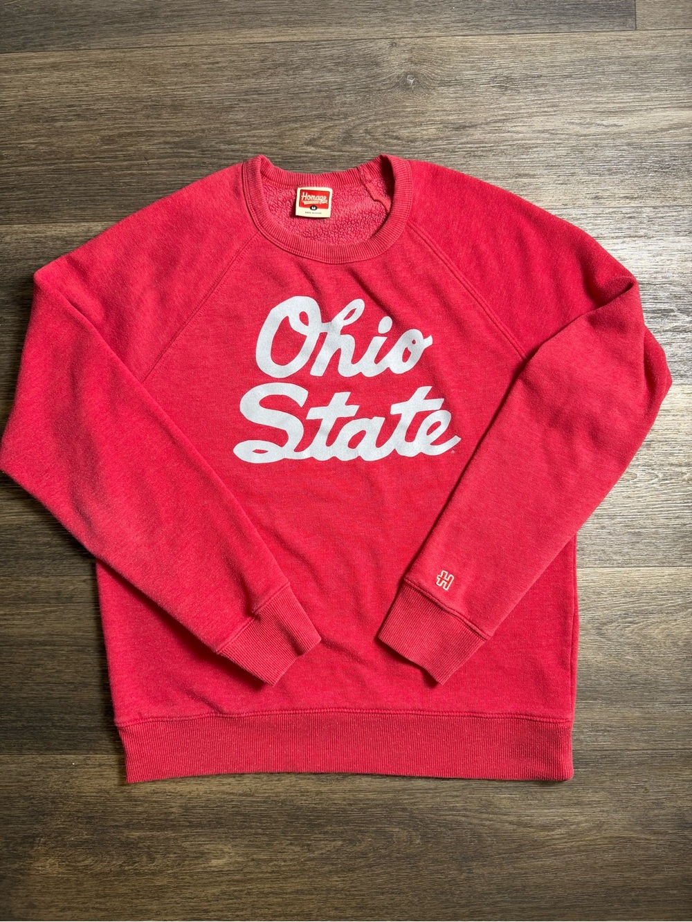 Homage Red "Ohio State" Crewneck Sweatshirt